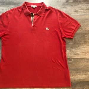 Burberry Shirts | Authentic Burberry Mens Polo | Color: Red | Size: M | Thriftingfreak's Closet